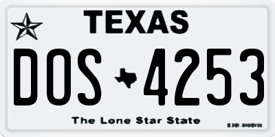 TX license plate DOS4253