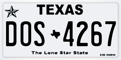 TX license plate DOS4267