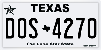 TX license plate DOS4270