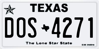 TX license plate DOS4271