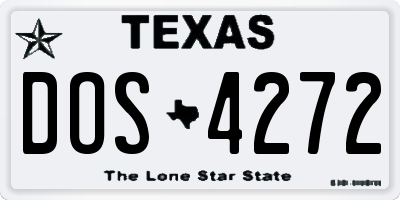 TX license plate DOS4272