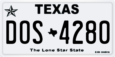TX license plate DOS4280