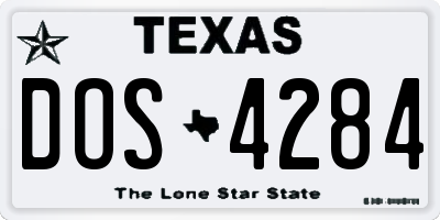 TX license plate DOS4284