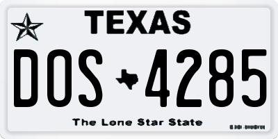 TX license plate DOS4285