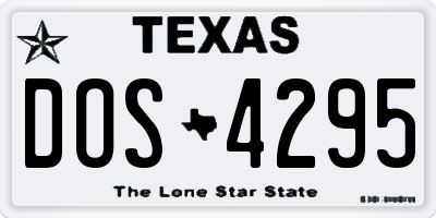 TX license plate DOS4295