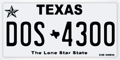 TX license plate DOS4300