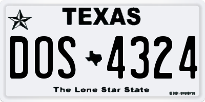 TX license plate DOS4324