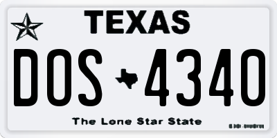 TX license plate DOS4340