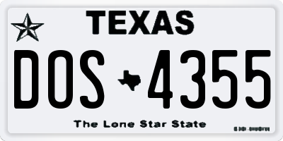 TX license plate DOS4355