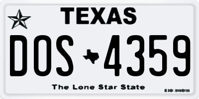 TX license plate DOS4359