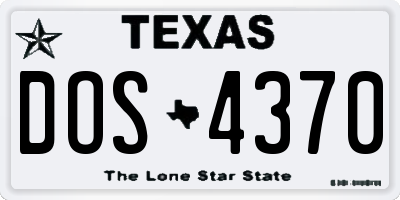 TX license plate DOS4370