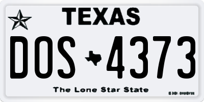 TX license plate DOS4373