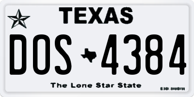 TX license plate DOS4384