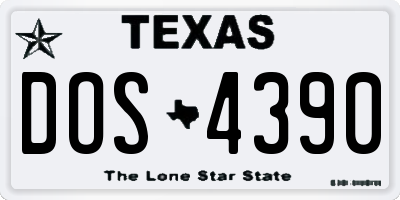 TX license plate DOS4390
