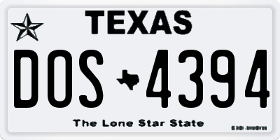 TX license plate DOS4394