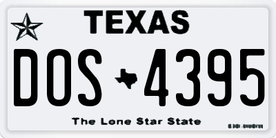 TX license plate DOS4395