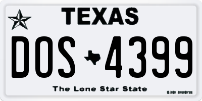 TX license plate DOS4399