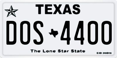 TX license plate DOS4400