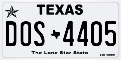 TX license plate DOS4405