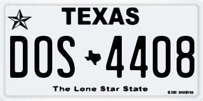 TX license plate DOS4408