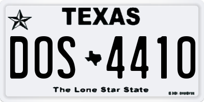 TX license plate DOS4410