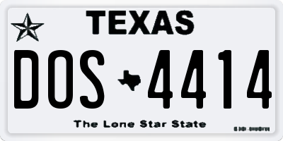 TX license plate DOS4414