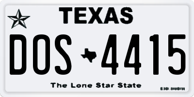 TX license plate DOS4415