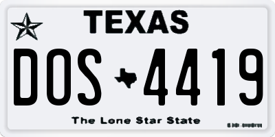 TX license plate DOS4419