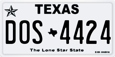 TX license plate DOS4424