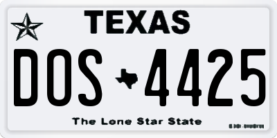 TX license plate DOS4425