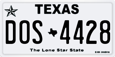 TX license plate DOS4428