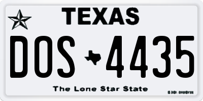 TX license plate DOS4435