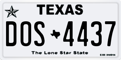 TX license plate DOS4437