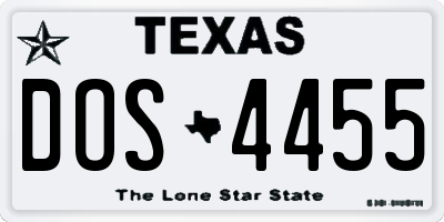 TX license plate DOS4455