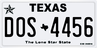 TX license plate DOS4456