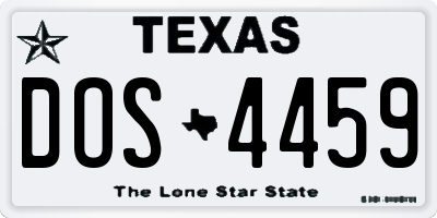 TX license plate DOS4459