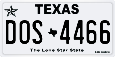 TX license plate DOS4466