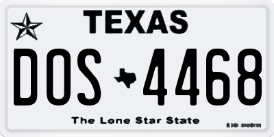 TX license plate DOS4468