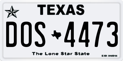 TX license plate DOS4473