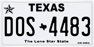 TX license plate DOS4483