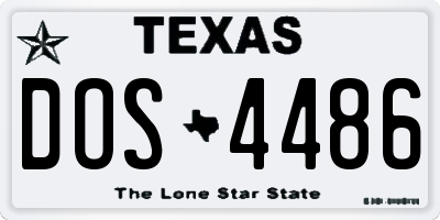 TX license plate DOS4486