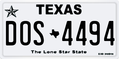 TX license plate DOS4494