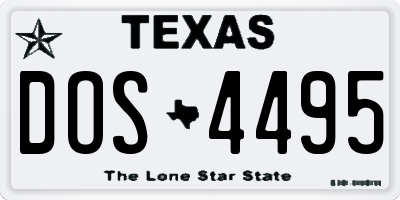 TX license plate DOS4495