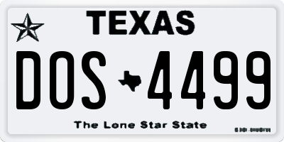 TX license plate DOS4499