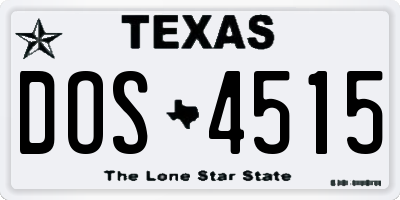 TX license plate DOS4515