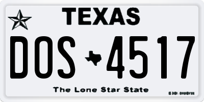 TX license plate DOS4517