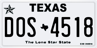 TX license plate DOS4518