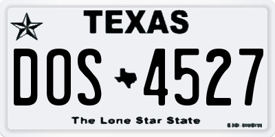 TX license plate DOS4527