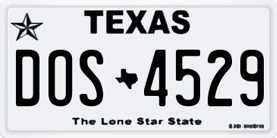 TX license plate DOS4529