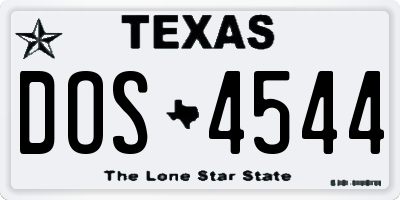 TX license plate DOS4544